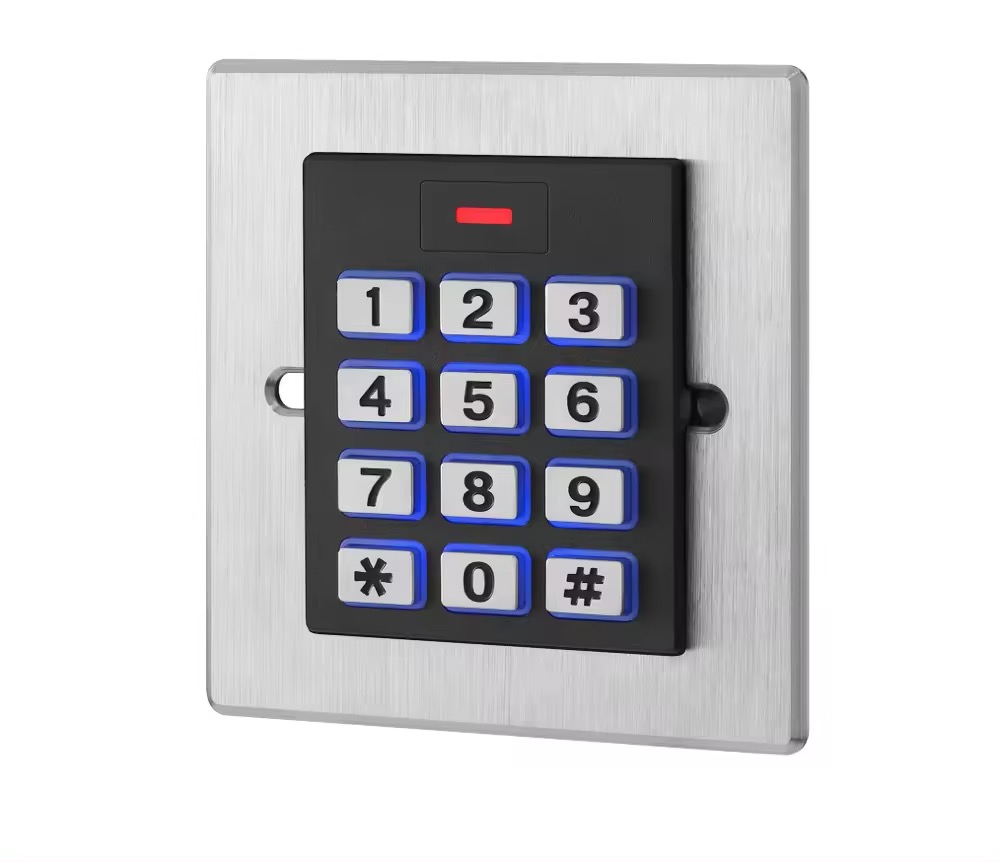 Square Type Metal IP68 Door keypad Embedded 12-24V Wiegand Input&Output